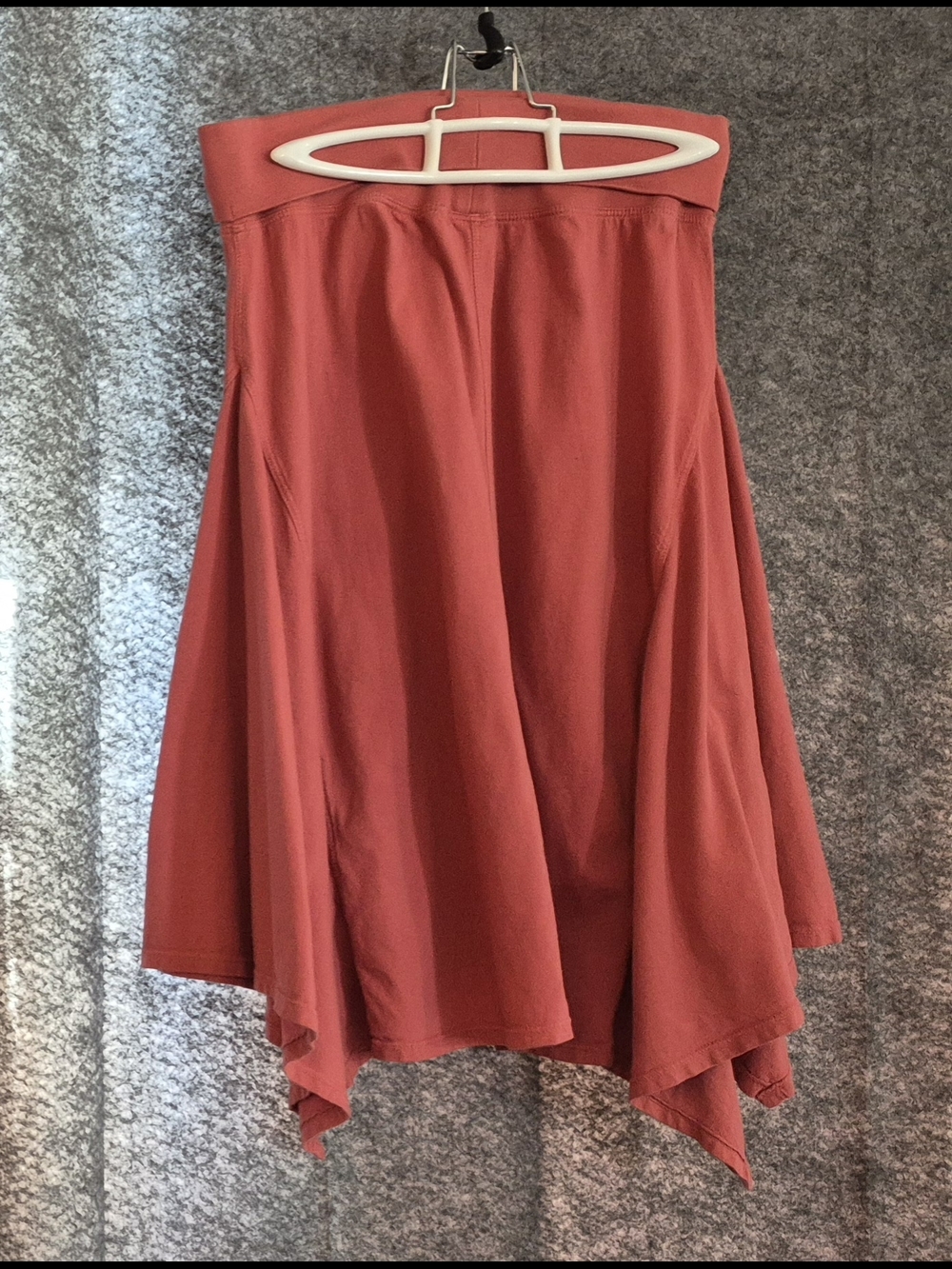 Anthropologie Rust Red Asymmetrical Handkerchief Hem Skirt